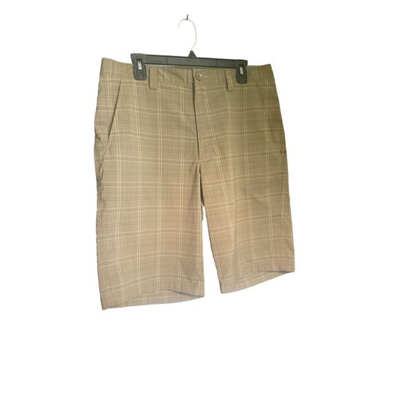 Men’s Underarmour Performance Golf Shorts Lightweight Tan Plaid Size 36 - Picture 1 of 13